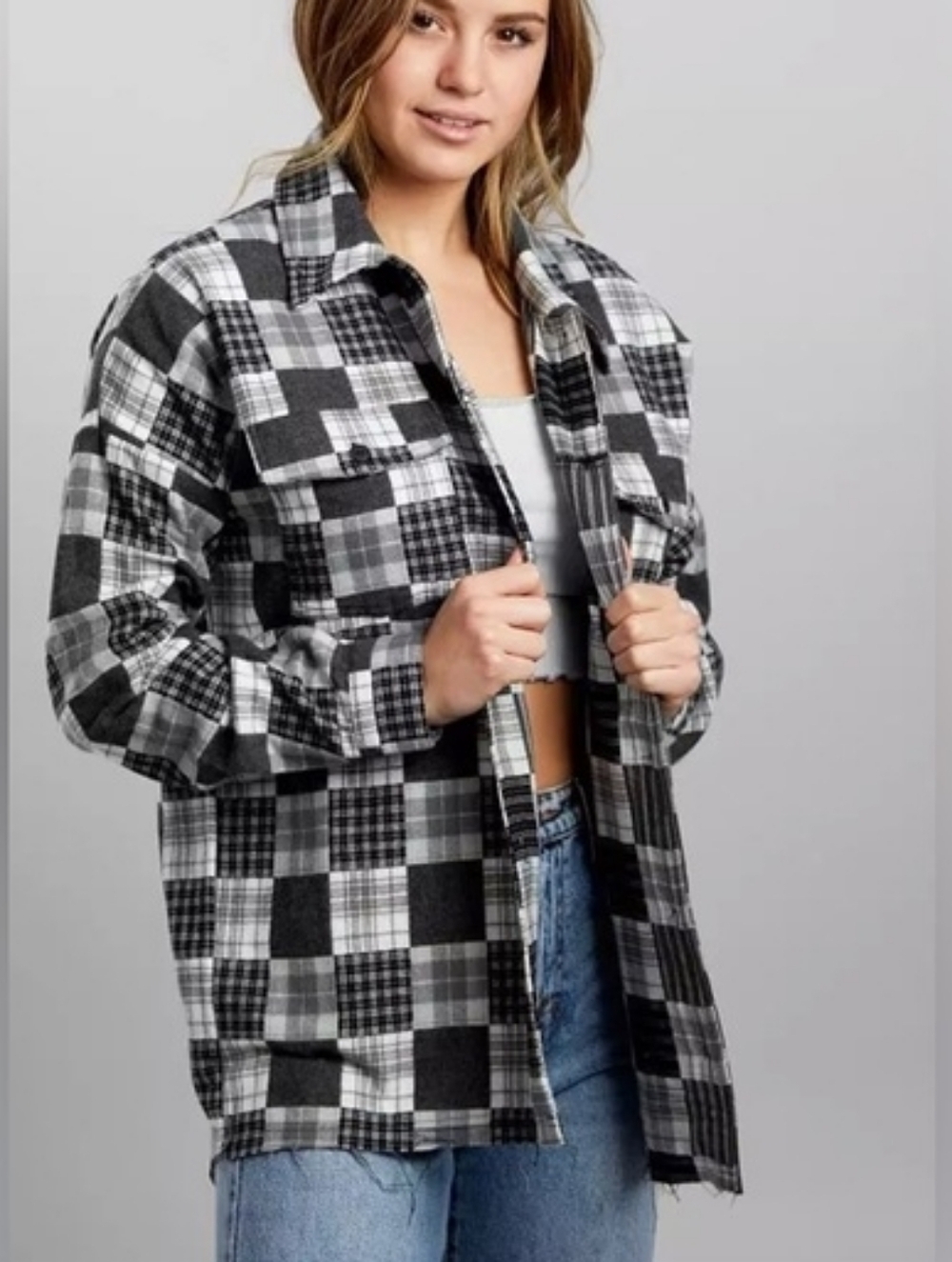 Gilded Intent Patchwork Flannel Shirt